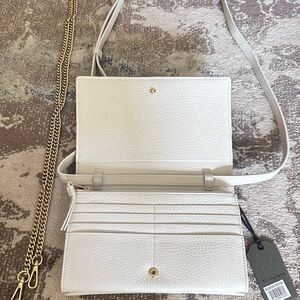 All Saints White Leather Crossbody Bag